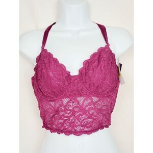 NWT Saki Silver by Diana M. Bara 36C Boysenberry Balconette Lace Bra